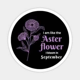 aster flower, September babies Magnet